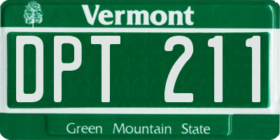 VT license plate DPT211