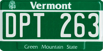 VT license plate DPT263