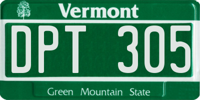 VT license plate DPT305