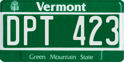 VT license plate DPT423