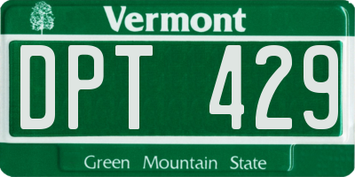 VT license plate DPT429