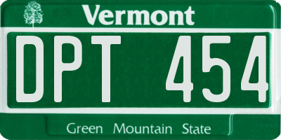 VT license plate DPT454
