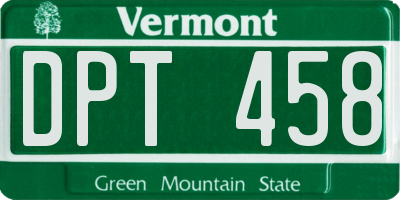 VT license plate DPT458