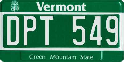 VT license plate DPT549