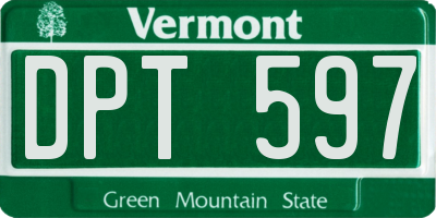 VT license plate DPT597