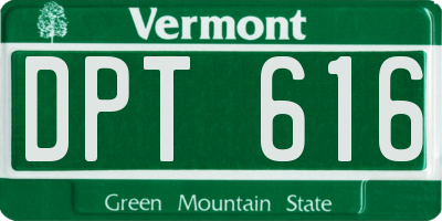 VT license plate DPT616