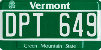 VT license plate DPT649