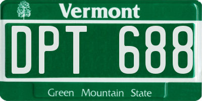 VT license plate DPT688