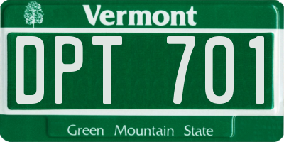 VT license plate DPT701