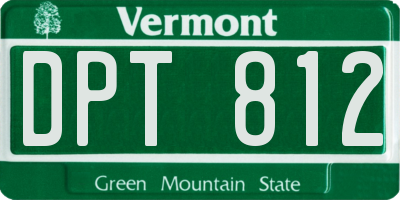 VT license plate DPT812