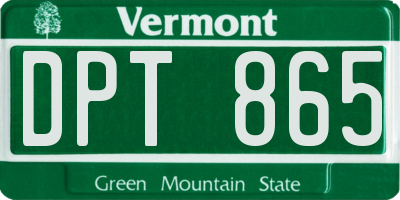 VT license plate DPT865