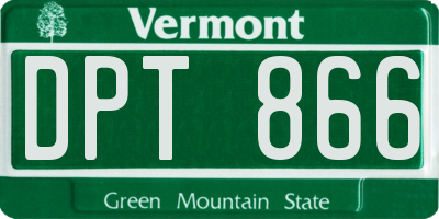 VT license plate DPT866