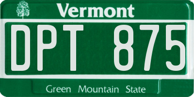 VT license plate DPT875