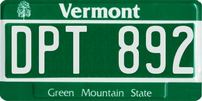 VT license plate DPT892