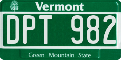 VT license plate DPT982