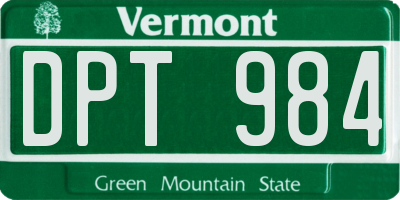 VT license plate DPT984