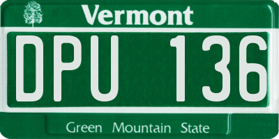 VT license plate DPU136