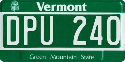 VT license plate DPU240