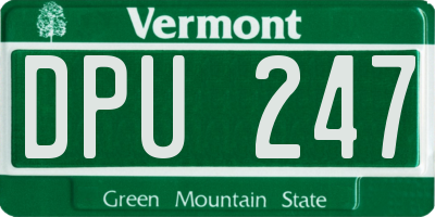 VT license plate DPU247