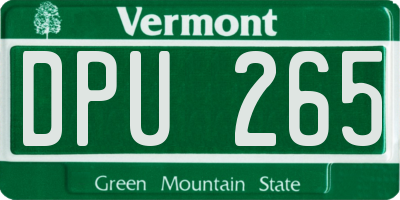 VT license plate DPU265