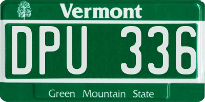 VT license plate DPU336