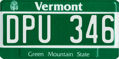 VT license plate DPU346