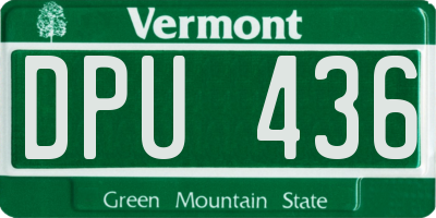 VT license plate DPU436
