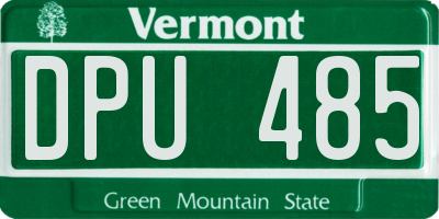 VT license plate DPU485