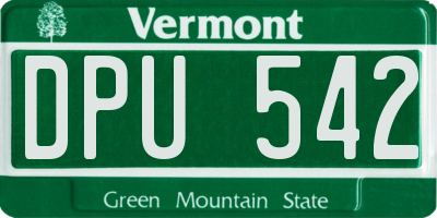 VT license plate DPU542