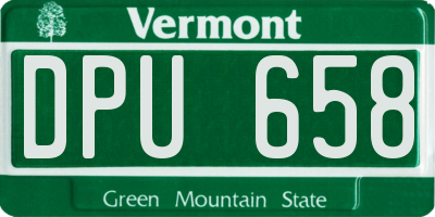 VT license plate DPU658