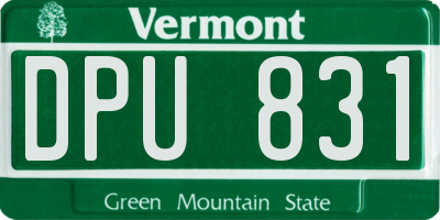 VT license plate DPU831