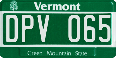 VT license plate DPV065