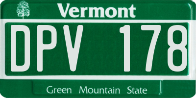 VT license plate DPV178