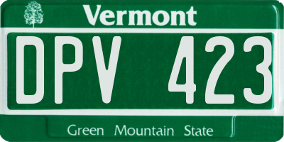 VT license plate DPV423