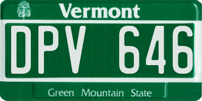 VT license plate DPV646