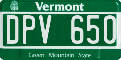 VT license plate DPV650