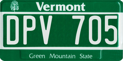 VT license plate DPV705