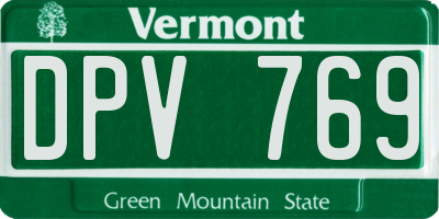 VT license plate DPV769