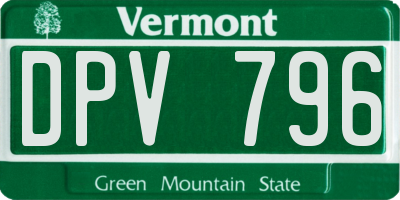VT license plate DPV796