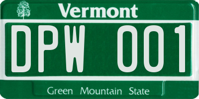VT license plate DPW001