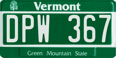 VT license plate DPW367