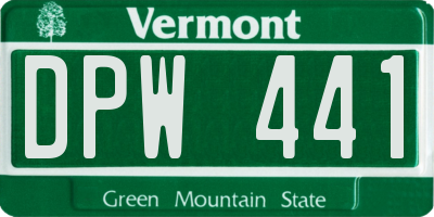 VT license plate DPW441