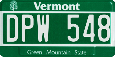 VT license plate DPW548