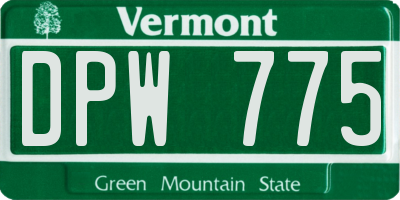 VT license plate DPW775