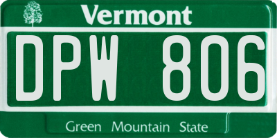 VT license plate DPW806