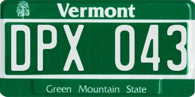 VT license plate DPX043