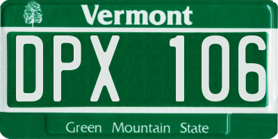VT license plate DPX106