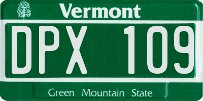VT license plate DPX109