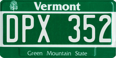VT license plate DPX352