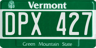 VT license plate DPX427